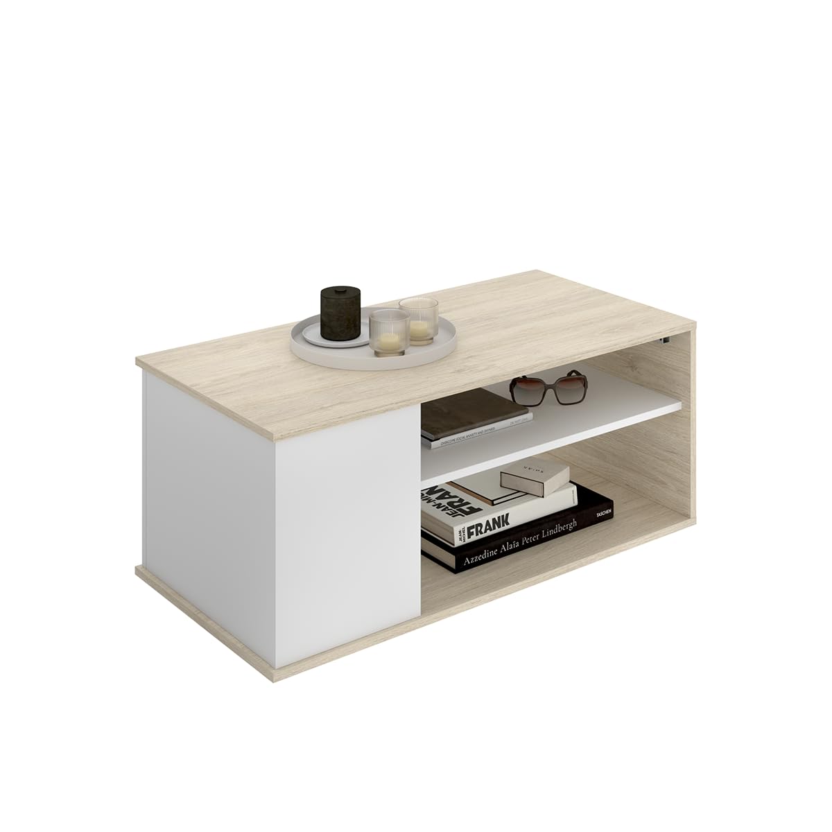 DEKIT GRUPO RIMOBEL - Mesa Centro - Natural/Blanco -41,7X100X50cm