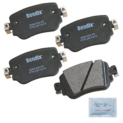 Image of Bendix Priority1 CFM1779 Semi-Metallic Rear Brake Pads for Select Models Audi A1, Q3, Q3 Quattro, Volkswagen Caddy, Golf, Golf Alltrack, SportWagen, GTI, Passat