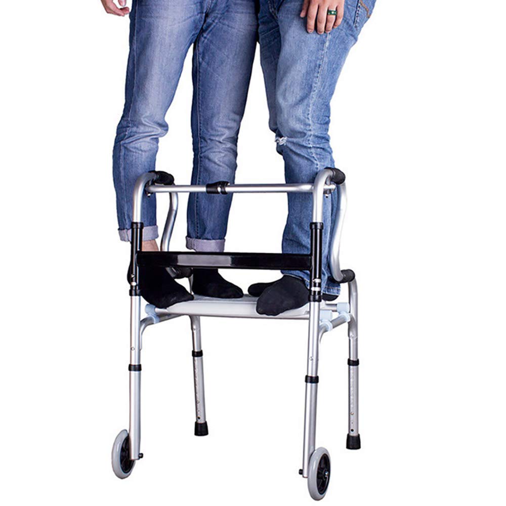 Deambulatore con Sedile, Pieghevole Multifunzione Regolabile in Altezza Walker Sedia da Bagno Bastone da Passeggio Strumento per la Riabilitazione Allenamento a Piedi Interesting