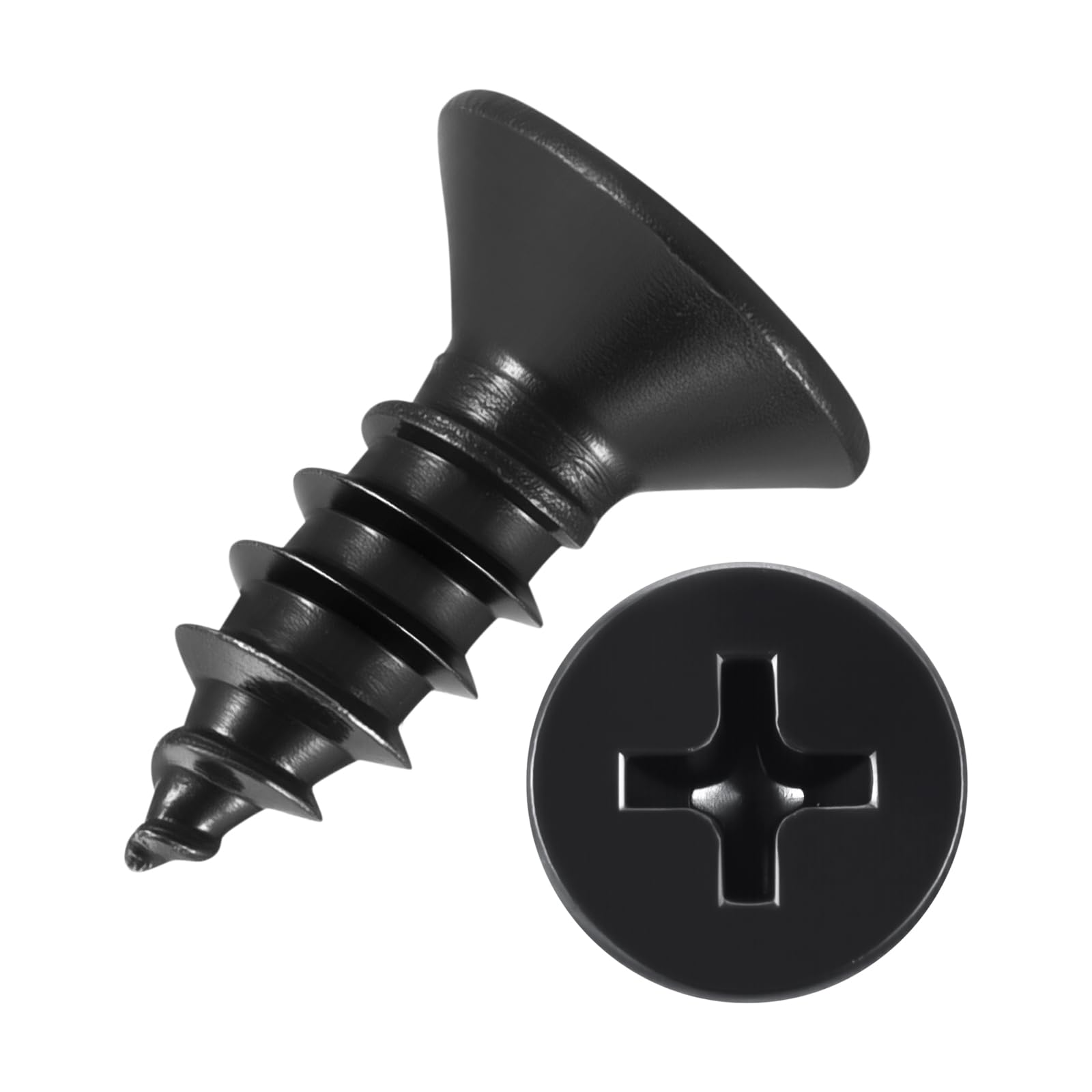 Kozelo 100pcs Phillips Wood Screws #8x1/2" 304 Stainless Steel Black — image 1