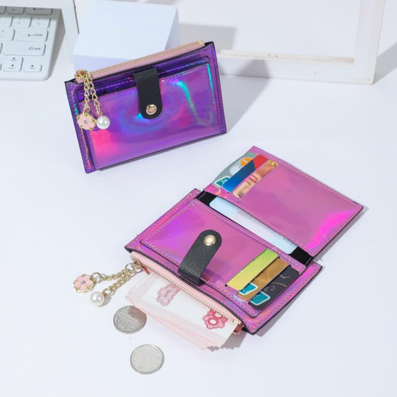 Multi-function Laser Card Holder, Zipper Coin Purse, Fashion Multi-card Slot Short Wallet ﻿3