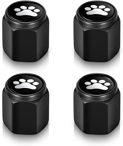 Tapa de vástago de válvula de neumático 4 unidades tapas de aire de neumáticos de metal con forro de plástico resistente a la corrosión a prueba de