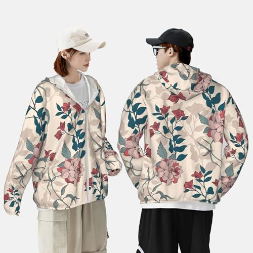 Veste à capuche légère contre le vent veste zippée à poches fleurs - 6