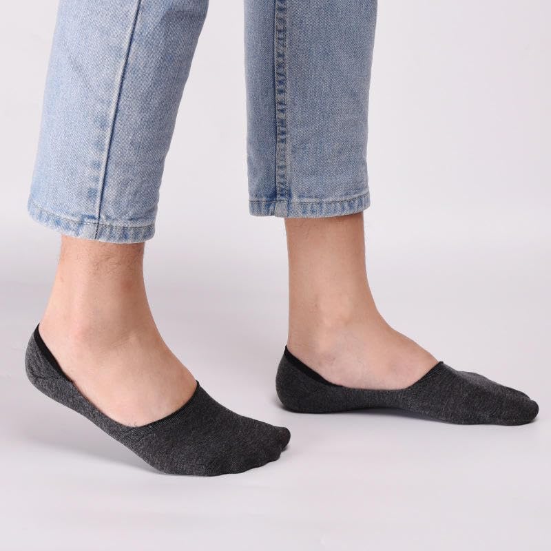 Image of 5 Pairs Solid Cotton Loafer Socks No-Show Socks for Men & Women, Multicolor, Pack of 5, Free Size