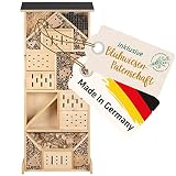 GARDIGO® Insektenhotel XXXL Made in Germany, Hergestellt in einer sozialen Einrichtung I Insektenhaus für den Garten I Nisthaus für Wildbienen, Florfliegen, Marienkäfer und Schmetterlinge, aus Holz