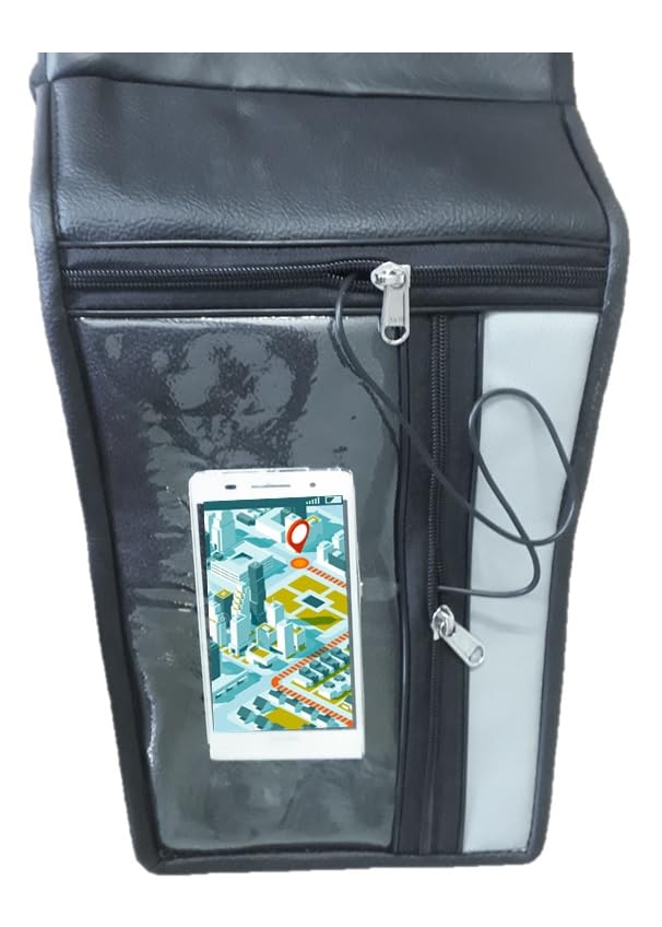Tank Cover with Mobile Holder - [Thick Flop - Large Space] for TVS Star City Plus- | Black & Grey |