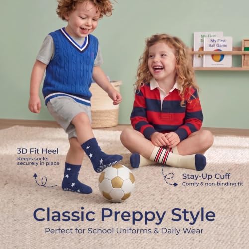 Image of Baby Toddler Essentials Non-Slip Crew Socks for Unisex Boys Girls