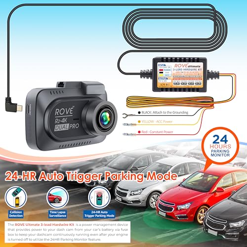 Foto de ROVE Ultimate Dash Cam Hardwire Kit con puerto USB-C para modelos de cámara R2-4K, R2-4K PRO, R2-4K Dual, R2-4K Dual PRO y R3 Dash Camera, kit de monitoreo de estacionamiento las 24 horas con (imagen 7)