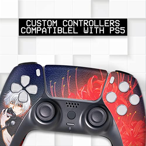 Image of Tokyo Ghhoul Custom PS-5 Controller Wireless compatible with Play-Station 5 Console by BCB Controllers | Proudly Customized in USA with Permanent HYDRO-DIP Printing (NOT JUST A SKIN) (MODDED)