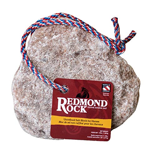 REDMOND - Rock on a Rope Unrefined Salt Rock for Horses; 3 to 5 lbs- …