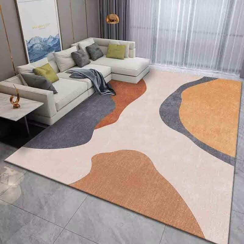 deko Tisch Wohnzimmer teppichbodenbelag Balkon deko Teppich VerschleißfestOrange Grau Schlafzimmer...