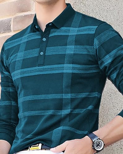Image of Noble Monk Men's Polo Neck Full Sleeves T-Shirt | Causal Tshirt for Men