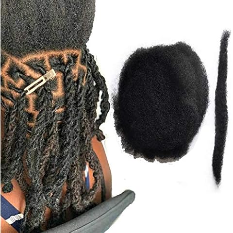 YOTCHOI Tight Afro Kinky Human Hair,Ideal for Making or Repairing Permanent Dreadlocks,Twists and Braids 4 Bundles/Package Natural Black #1B 10inch/25.4cm Cover