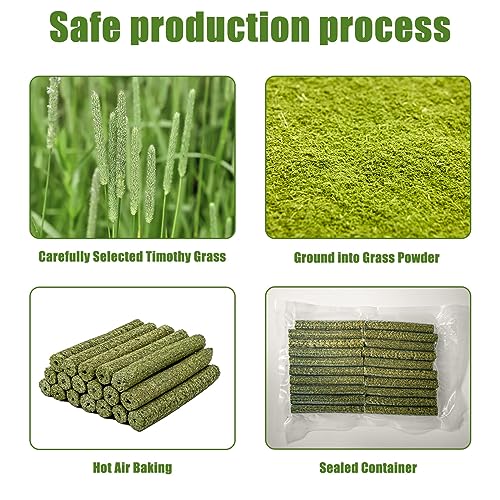 TOKAYIFE Rabbit Chew Toys, 420g Rabbit Treats Natural Timothy Hay Sticks Boredom Breakers for Rabbits Chinchillas - Image 3