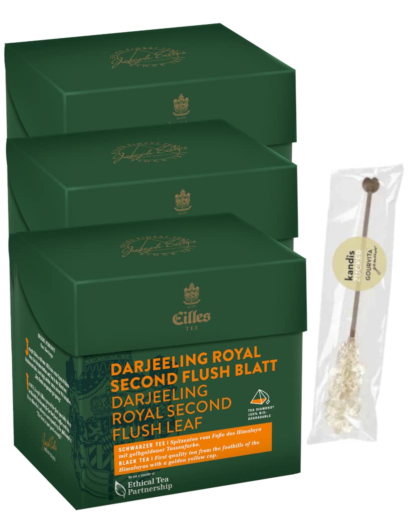 3er-Set TEA DIAMONDS Darjeeling Royal Second Flush von Eilles mit Gourvita Moments Kandisstick