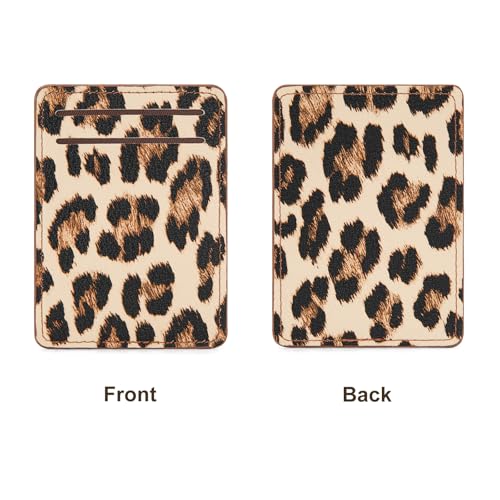 Image of Montana West X Wrangler Small Womens Wallet Slim Credit Card Holder Minimalist Brown Keychain Wallet with ID Window and Detachable Leopard Print Card Organizers