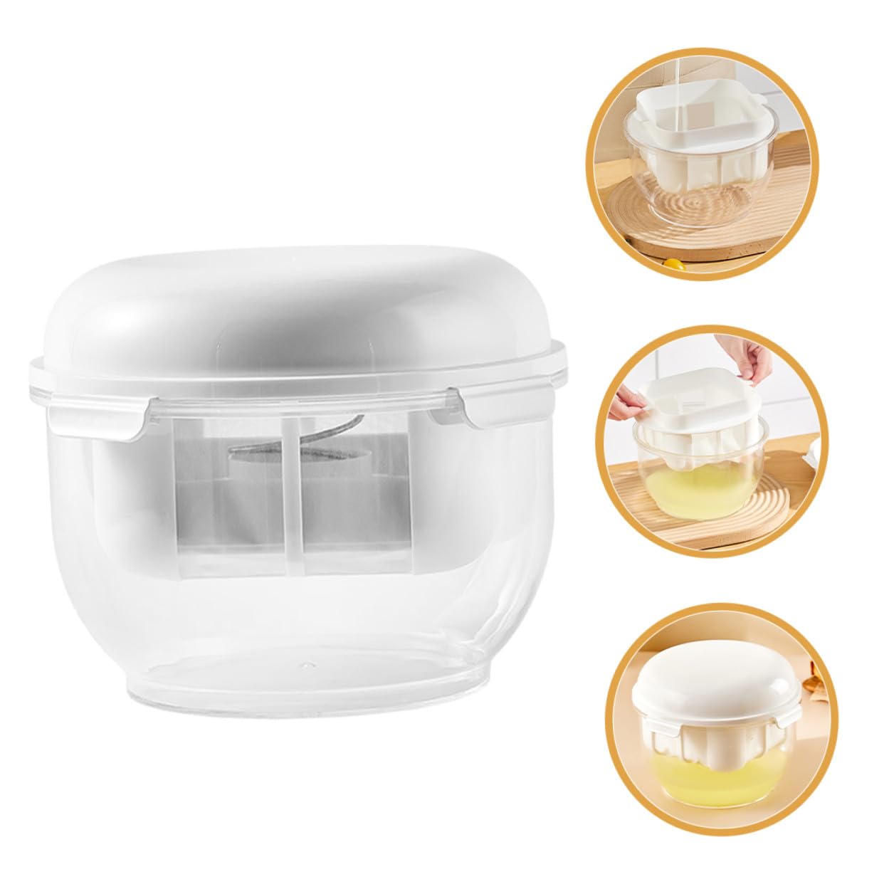 Passoire à Yaourt Maille Fine Ronde 15 Cm Plastique Blanc Filtre Lait Yaourt Grec Maison Séparation Lactosérum Ustensile la Cuisine Filtre Réutilisable Fromage Fromage Maison