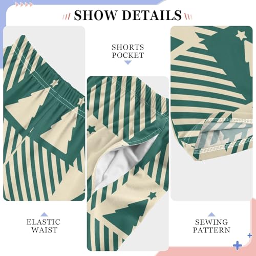 ZZKKO Beige Christmas Trees Green Gingham Boys Pants for Kids Jogger Pants with Pockets S-XL4