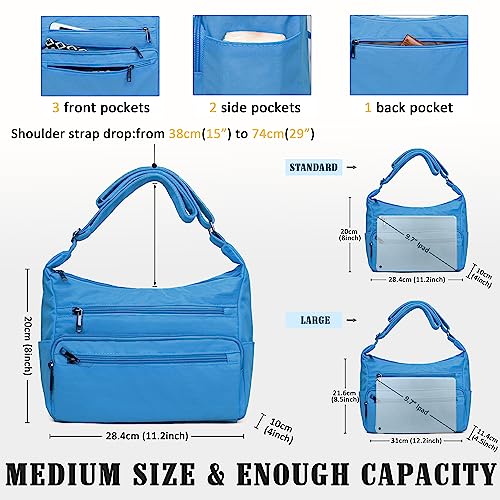 Image of VOLGANIK ROCK RFID Purses for Women Fabric Nylon Multi Pocket Crossbody Bag Ladies Travel Handbag