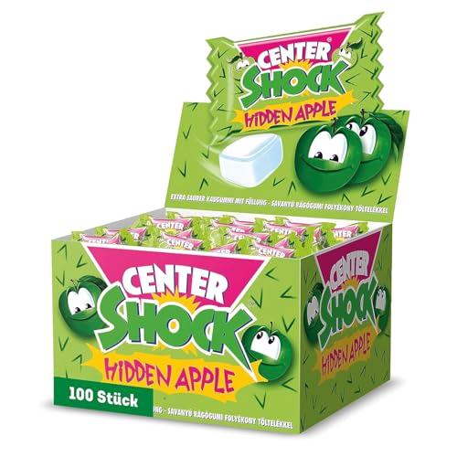 Center Shock Hidden Apple, Box mit 100 Kaugummis, extra-sauer mit Apfel-Geschmack, geeignet für Geburtstag, Pinata, Partys, Candy-Bar… – Ansicht 1