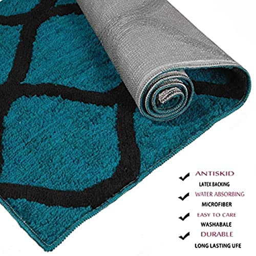 Image of Anti Skid Bedside Runner Carpet | Mat for Bedroom, Living Room, Floor and Home Decor (Sky Blue, 2x7)