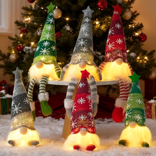 CIANBIFN 6 Stück Weihnachtswichtel Figuren LED, Weihnachten Deko...