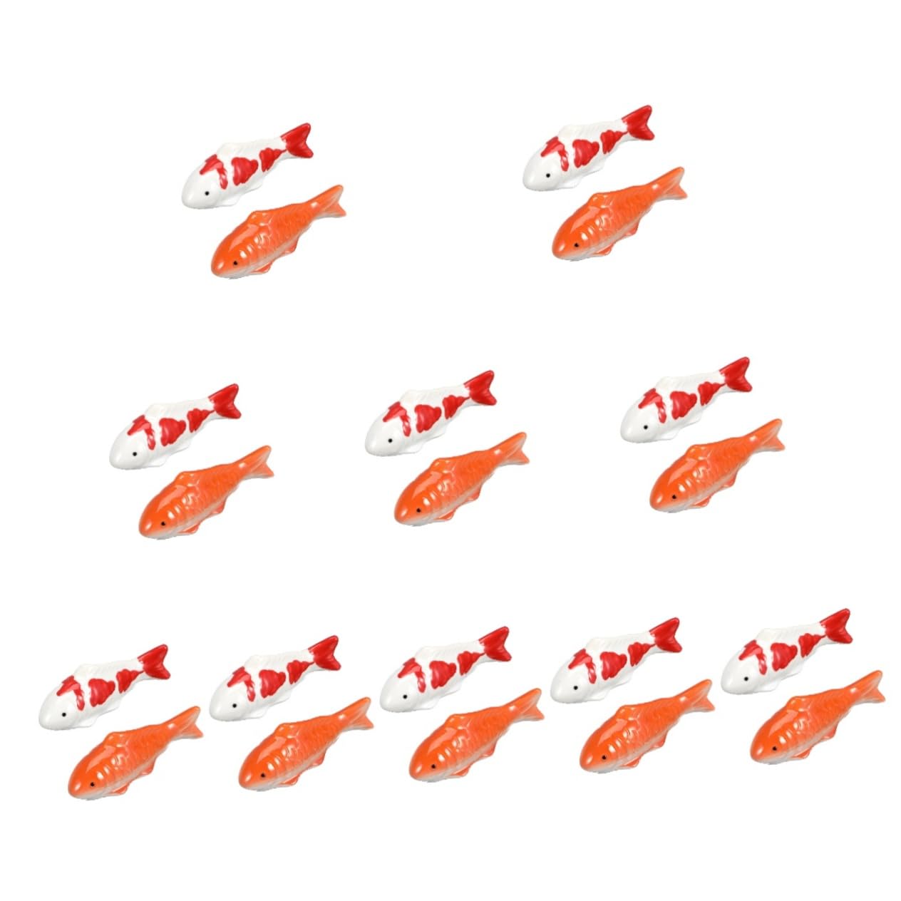 HEMOTON 10 Set Ornamenti di Pesce Sottomarino Roccioso Dell'acquario Assortito Mestiere Decorazione di Pesci Galleggianti per La Casa Acqua Dolce Pescare Oh Ceramica Arancia 2 Pezzi*10