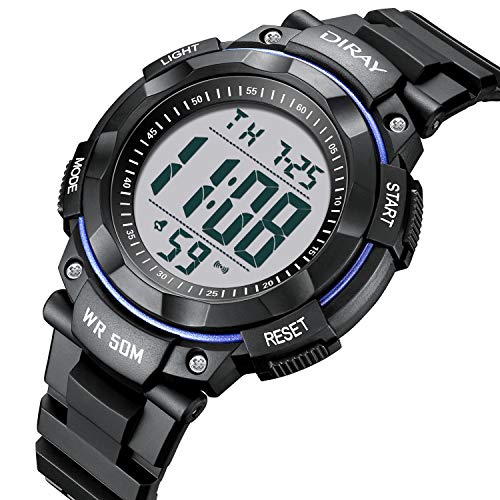 image for JEDIR Men's Digital Sports Wrist Watch for Men, Large Face LED Backlig