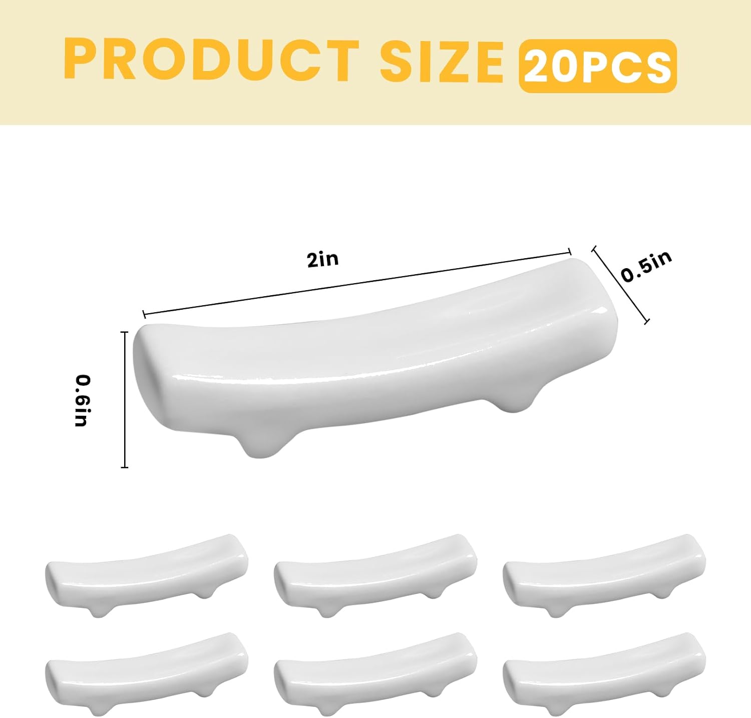 20 Pcs Chopstick Holder, White Ceramic Chopstick Rest, Porcelain Chinese Chopsticks Holder for Chinese Food, Home, Hotel, Resta Countertop Ornaments