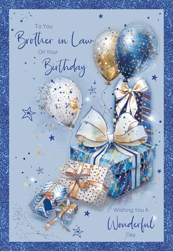 Cherry Orchard Brother In Law Birthday card Stylish Birthday Card Shimmering Foil Border comes complete with Envelope