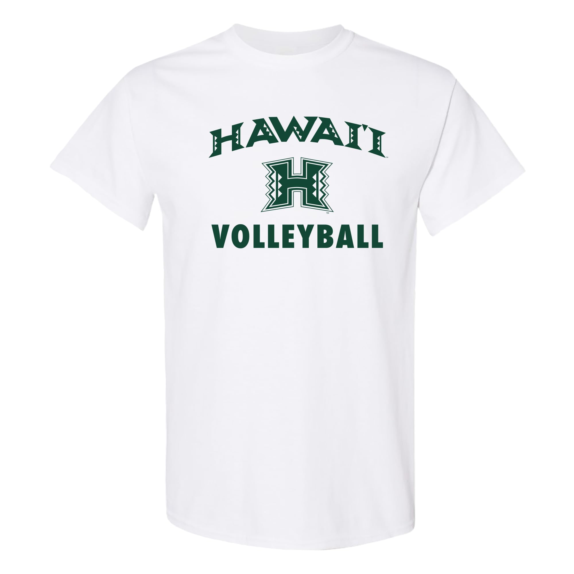 UGP Campus Apparel AS1116 - Hawaii Rainbow Warriors Arch Logo Volleyball T-Shirt - 2X-Large - White
