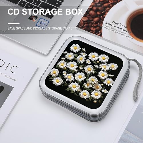 Funda para CD de plástico duro Daisy con capacidad para 40 discos y cierre de cremallera 5
