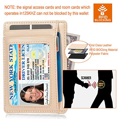 Image of GH GOLD HORSE Slim RFID Blocking Card Holder Minimalist Leather Front Pocket Wallet for Women | Slim