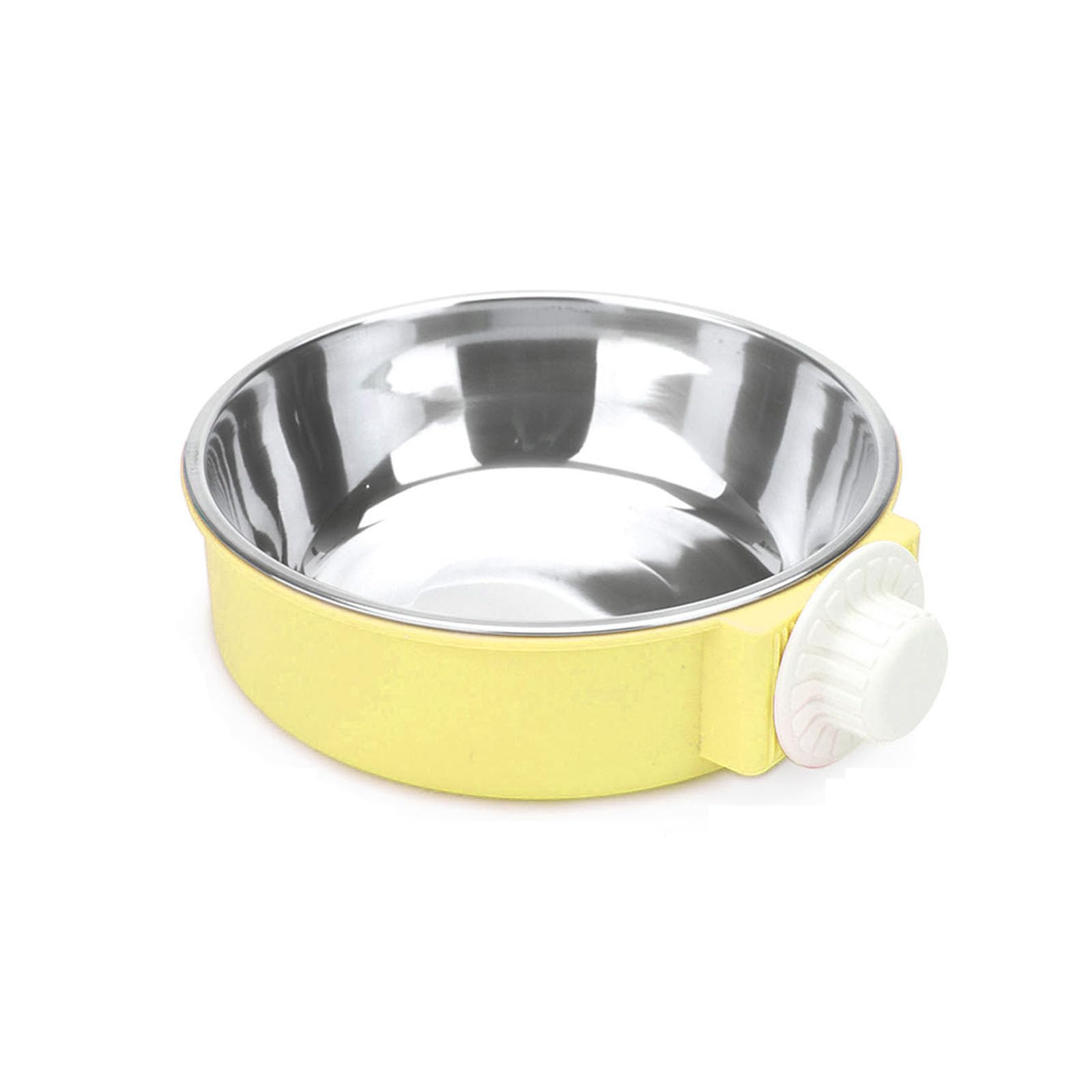 Dog Bowls, Crate Water Bowl, 2-in-1 Dog Cage Hanging Bowls Removable Cage Water Bowls for Puppies, Cats and Other Small Animals (Yellow)