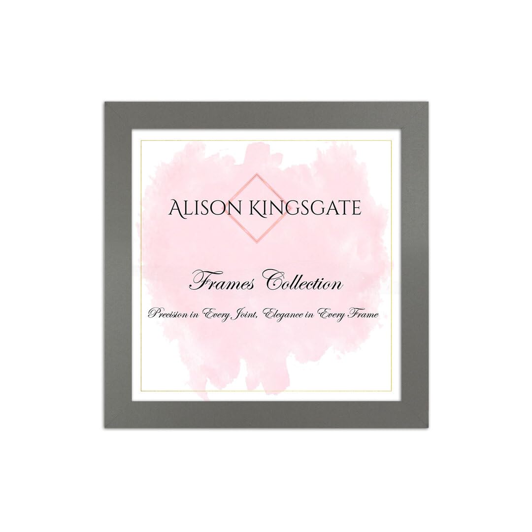 Alison Kingsgate Sleek 12X12 Picture Frame - Engineered Wood with Shatterproof Perspex Front -Perfect for Photos, Posters, Certificates -Suitable for Wall Mount or Tabletop Display - Dark Grey — image 1