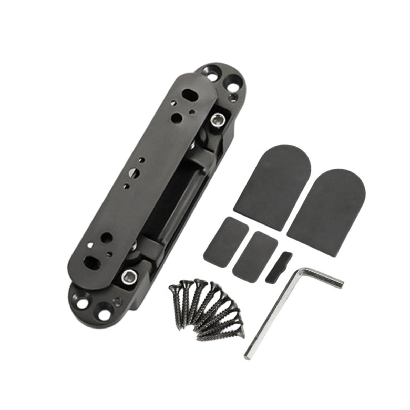 Tsophreniq Grey Duty Aluminum Alloy Invisible Muted Door Hinges Adjustable Butt Hinge 125 Degree Swing Concealed Hinge Enduring Adjustable Invisible