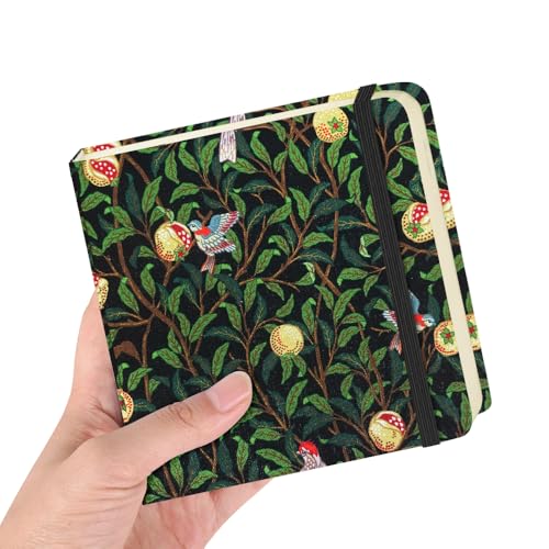 Image of 4.8 inch Pocket Sketch Book,80gsm Hardcover Art Sketchbook for Drawing Journal | Cloth Cover,80gsm Blank Paper,96Sheets,Lay-Flat,Portable Travel Creation Paint Diary Memo Planner,Dry MediaPomegranate Bird