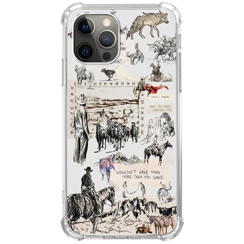 Mofreore Vintage Cowboy Case Compatible with iPhone 15 Pro, Wild West Country Case for iPhone 15 Pro, Cool TPU Bumper Phone Cover Case