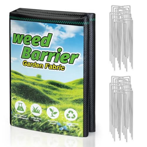 4' x 100' FrutPunch Weed Barrier Landscape Fabric w/ 20 U-Shaped Ground Stakes $10.15 w/ S&S - image 1