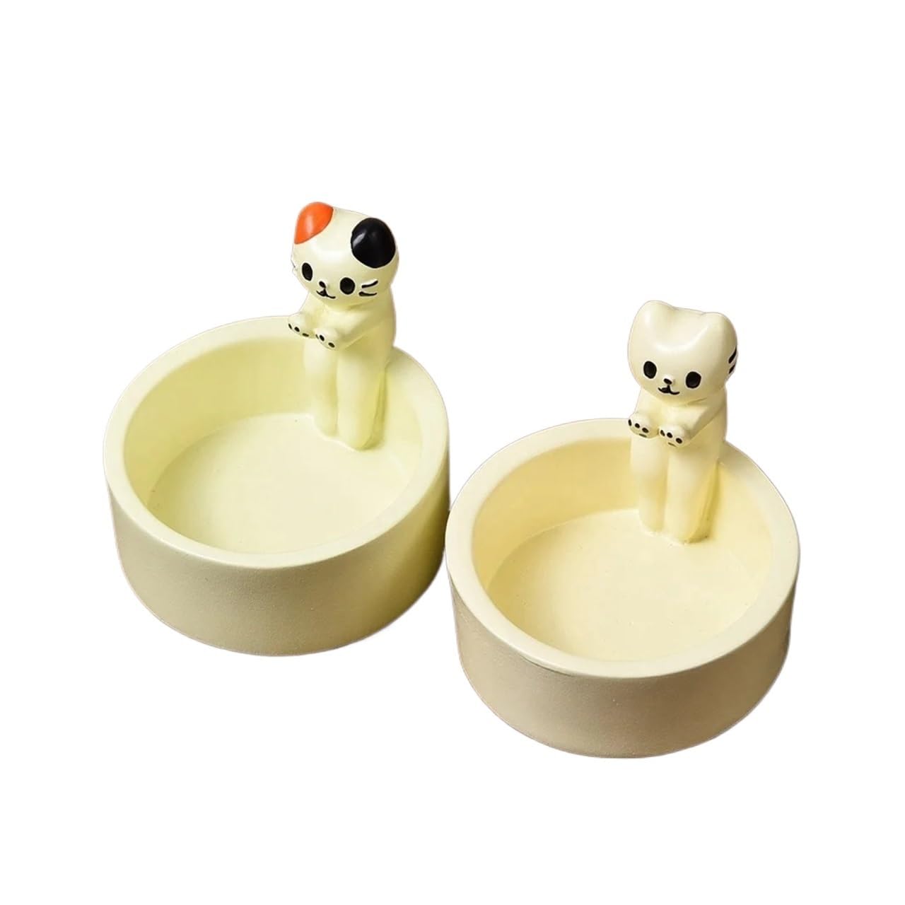 Kitten Candle Holder Cute Cat Candlestick Creative Aromatherapy High Tempe Cartoon Decoration(Mix-2pc)