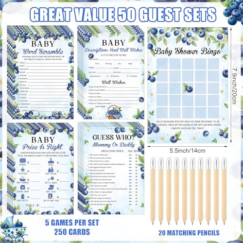 Image of Patelai 321 Pcs Blueberry Baby Shower Game Decorations Blue Berry Sweet Baby Shower Party Supplies 5 Games Include Don't Say Bingo Search Description The Price for Fruit Gender Reveal Birthday Decor