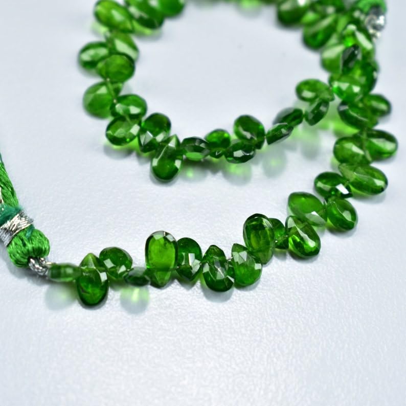 Naturalny chromowany diopsyd gruszka fasetowane koraliki 4 x 6-4,5 x 7 mm 18 cm długi sznurek tworzenie biżuterii koraliki z kamieni szlachetnych do naszyjnika bransoletki