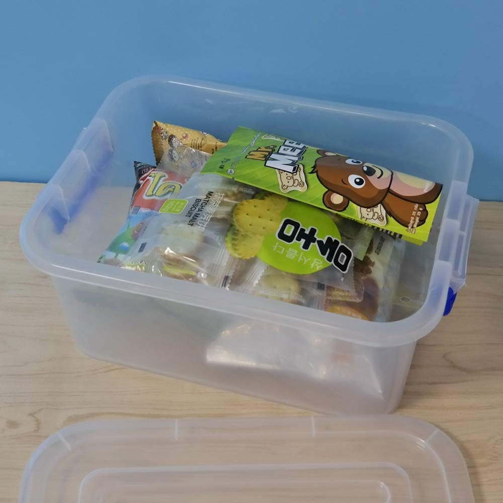 2-pack 8 Liters Storage Containers with lids, Plastic Latching Storage Boxes