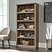 Sauder 5 Tier Book Shelf Wooden Bookcase Multipurpose Bookshelf for Home Office, Living Room, in Salt Oak finish