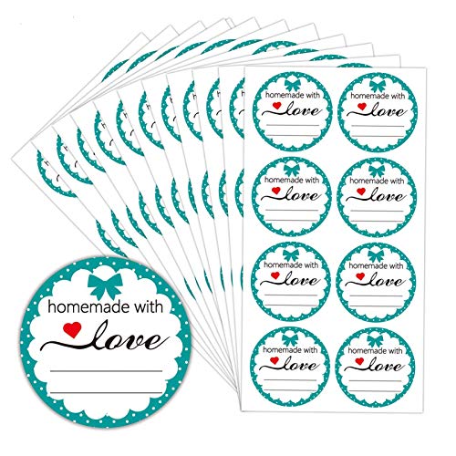 Homemade with Love Stickers with Lines,2 Inch Canning Labels for Jar,Storage Bins,Baking Packaging Seals for Handmade Goods,504 Pcs Per Pack