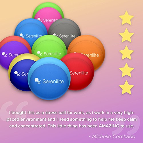 Serenilite Stress Ball and Hand Therapy Gel Squeeze Exercise Ball - Great for Anxiety and Hand Strengthening - Optimal Stress Relief - Dual Color (Electrical Surge) - Thumbnail 3