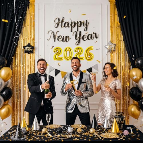 Image of TONIFUL 20 Pcs Number Balloon 2 Set 16 Inch Fat Gold 0-9 Numbers Balloons