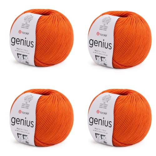 Image of YarnArt Genius Soft Cotton Blend Yarn, 4 Pack (1.76 oz / 174 Yds)