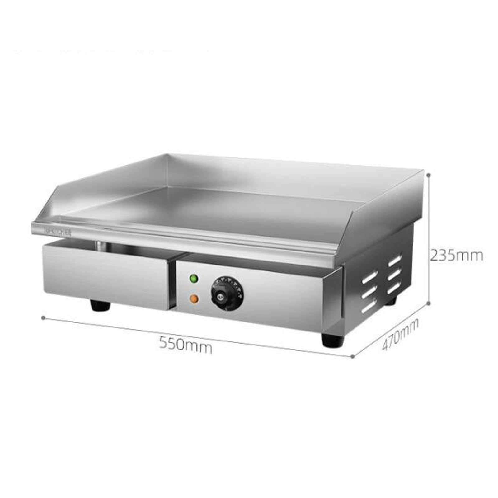 3000W Piastra Elettrica Professionale Griglia BBQ Grill in Acciaio Inox da Banco 3000 W 220-240 V Piastra Elettrica Commerciale Bar Liscio Superficie Grill Elettrico da Cucina