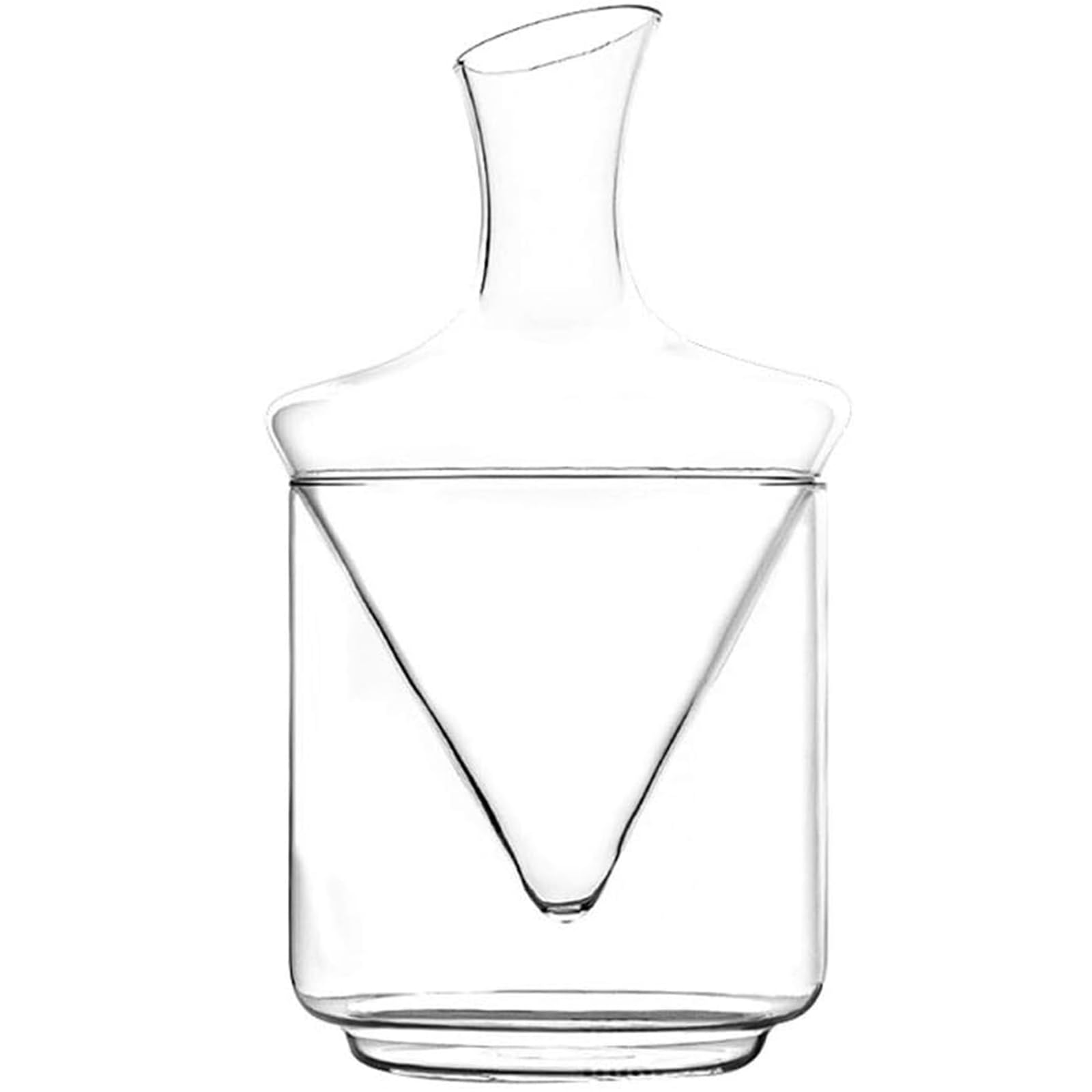 Cubitera Botella Vino Separador de Vino de Vidrio Cubo Creativo para Separar Vino y Hielo Conserva el Hielo por más Tiempo Enfriador de Vino Diseño Elegante Suministros de Bar 1L